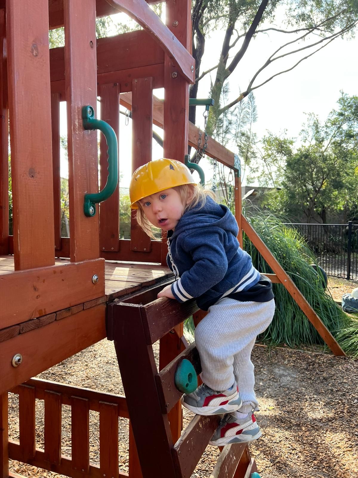 a child playing outdoors