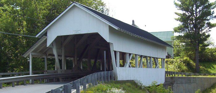 covered bridge in Lyndonville vermont