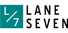 Logo for Lane Seven: teal square with stylized L and 7; "LANE SEVEN" in black text.