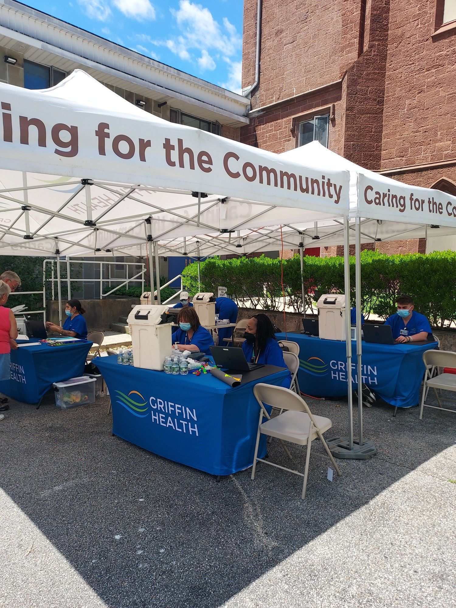 Mobile health clinic in church parking lot