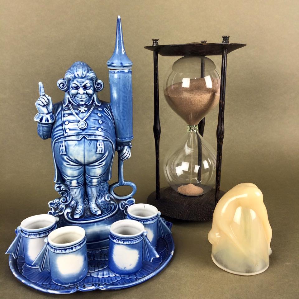 statue and hour glass at George's Antiques