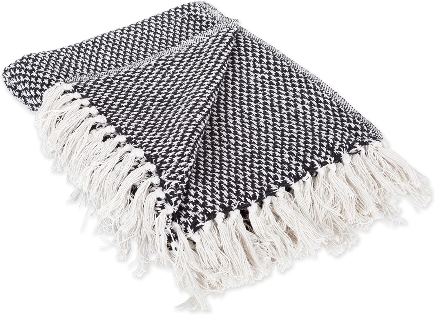 Indoor/Outdoor Cotton Basket Weave Throw Blanket