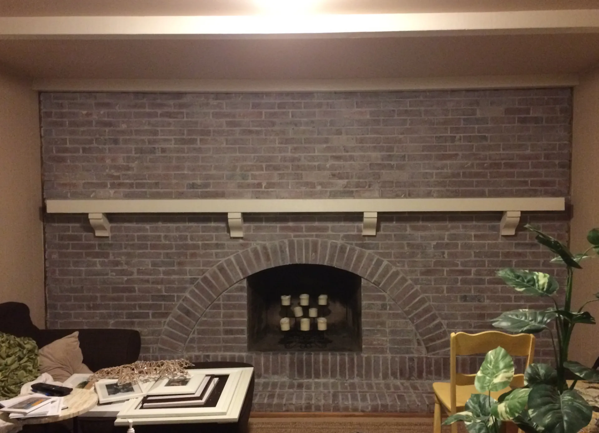 How to Whitewash Brick Fireplace