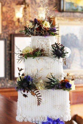 white wedding cake