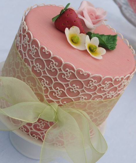 Pink individual cakes