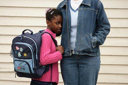 Girl afraid to leaver her mom to goto school