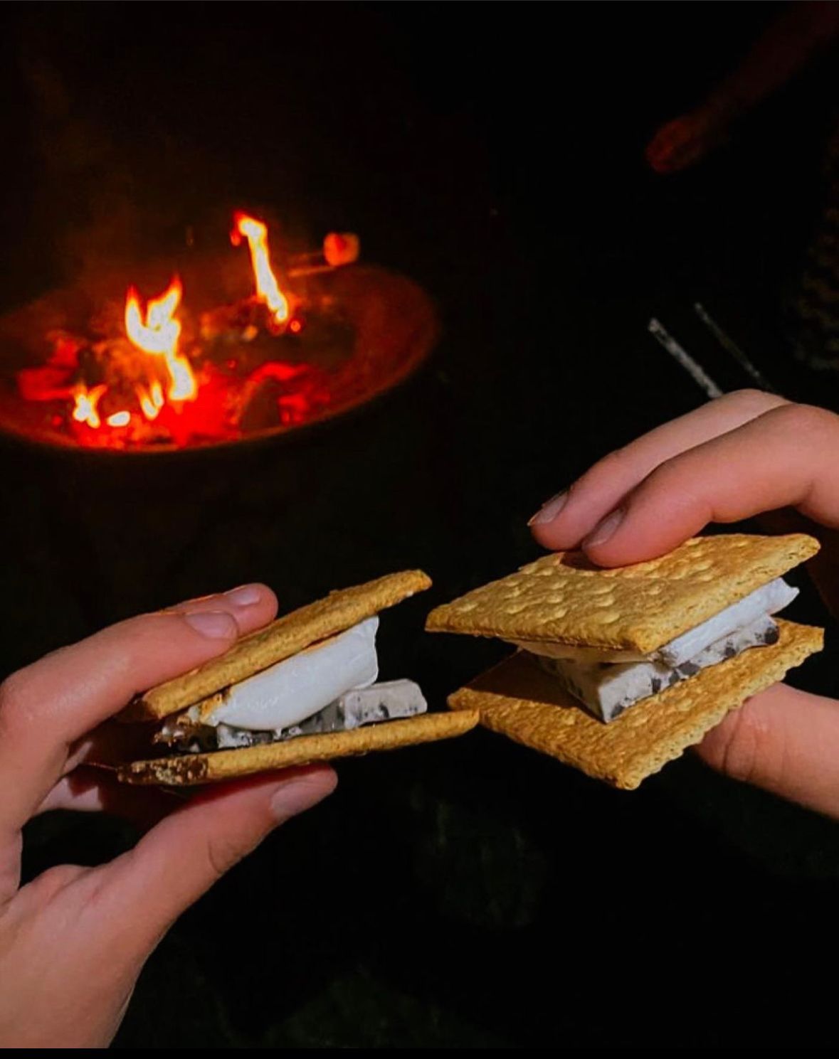 s'mores by the fire