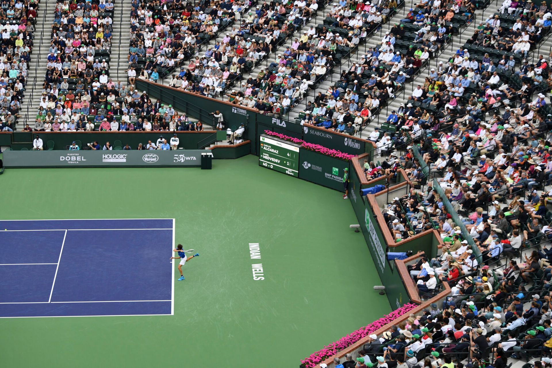 Coachella Valley Firebirds hockey playerin one the rink with the number 41 on his jersey