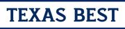 "TEXAS BEST" in dark blue letters on a white background, contained within a navy blue rectangle.