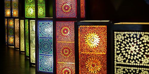 Oosterse lampen van mozaïek