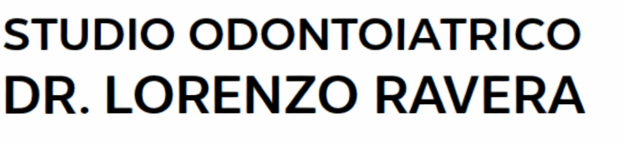 Logo del Centro Odontoiatrico Dr. Lorenzo Ravera; icona a forma di dente azzurro accanto a testo nero.