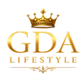 Gold crown above gold “GDA LIFESTYLE” logo on a white background