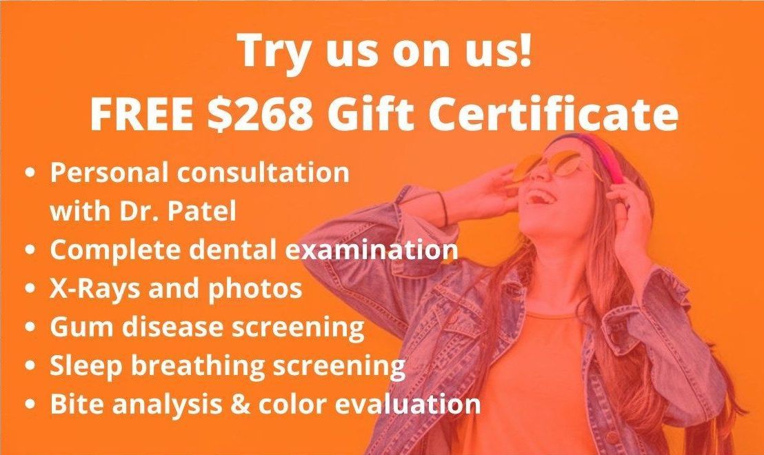 An advertisement for a free $ 268 gift certificate