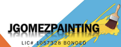 A logo for jgomezpainting shows a brush with yellow paint on it