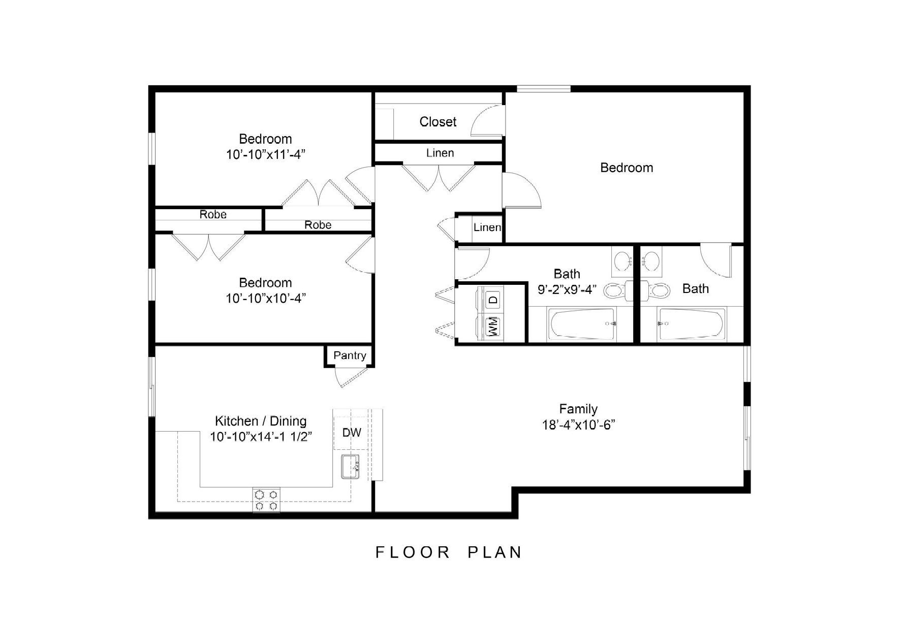 Upper level unit flat floorplan