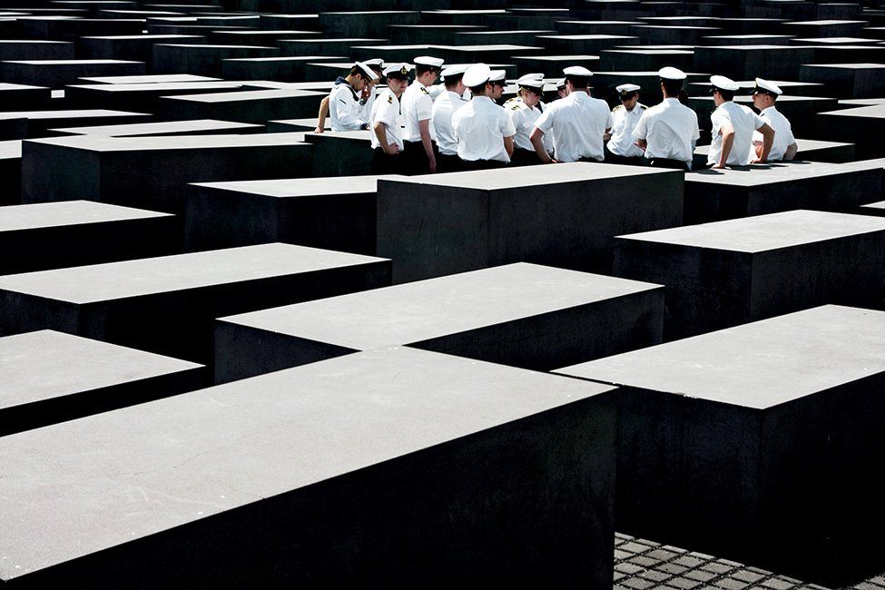 Holocaustmonument in Berlin with navy personal