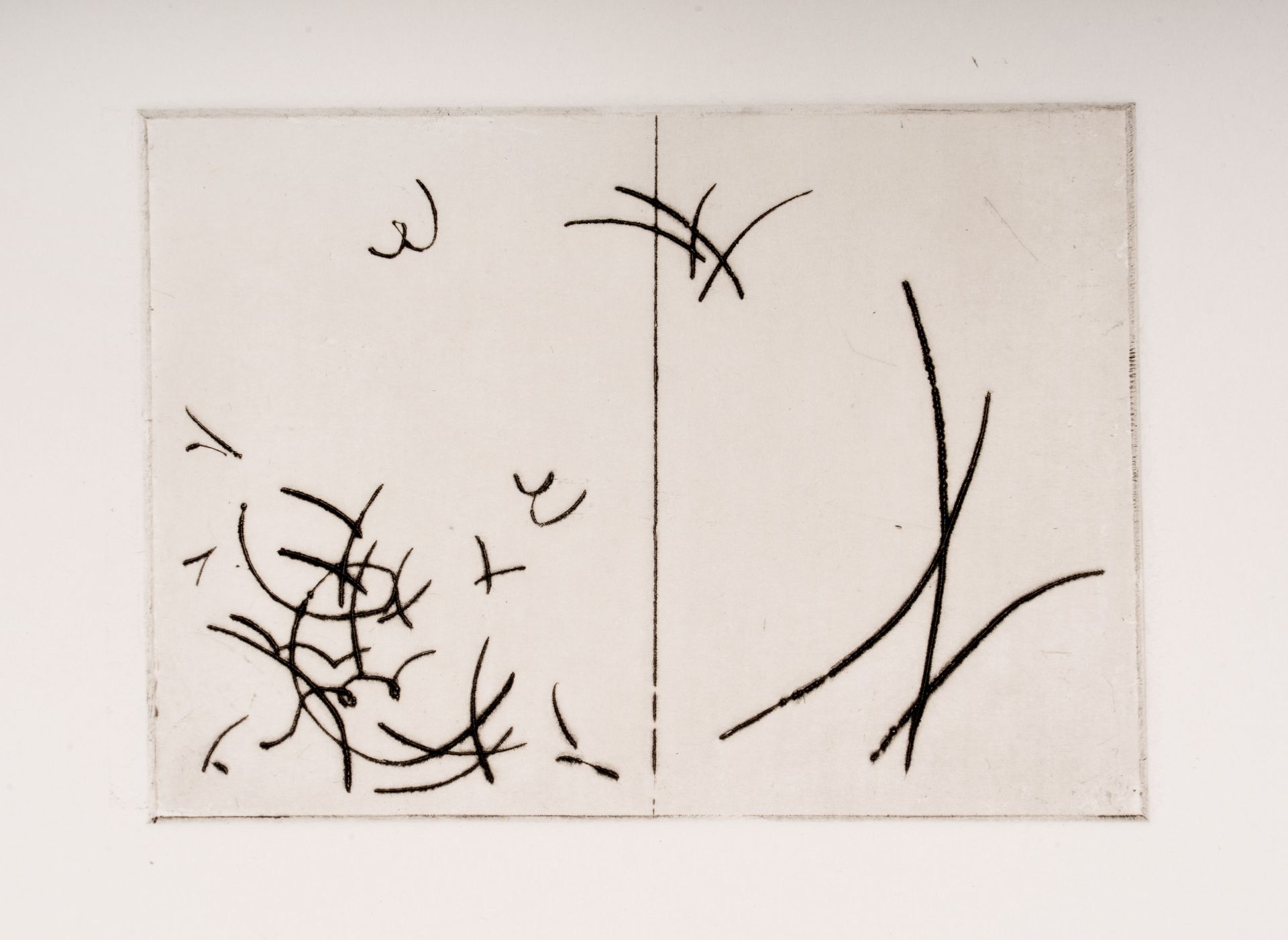 A black and white drawing of a tree with a cross in the middle