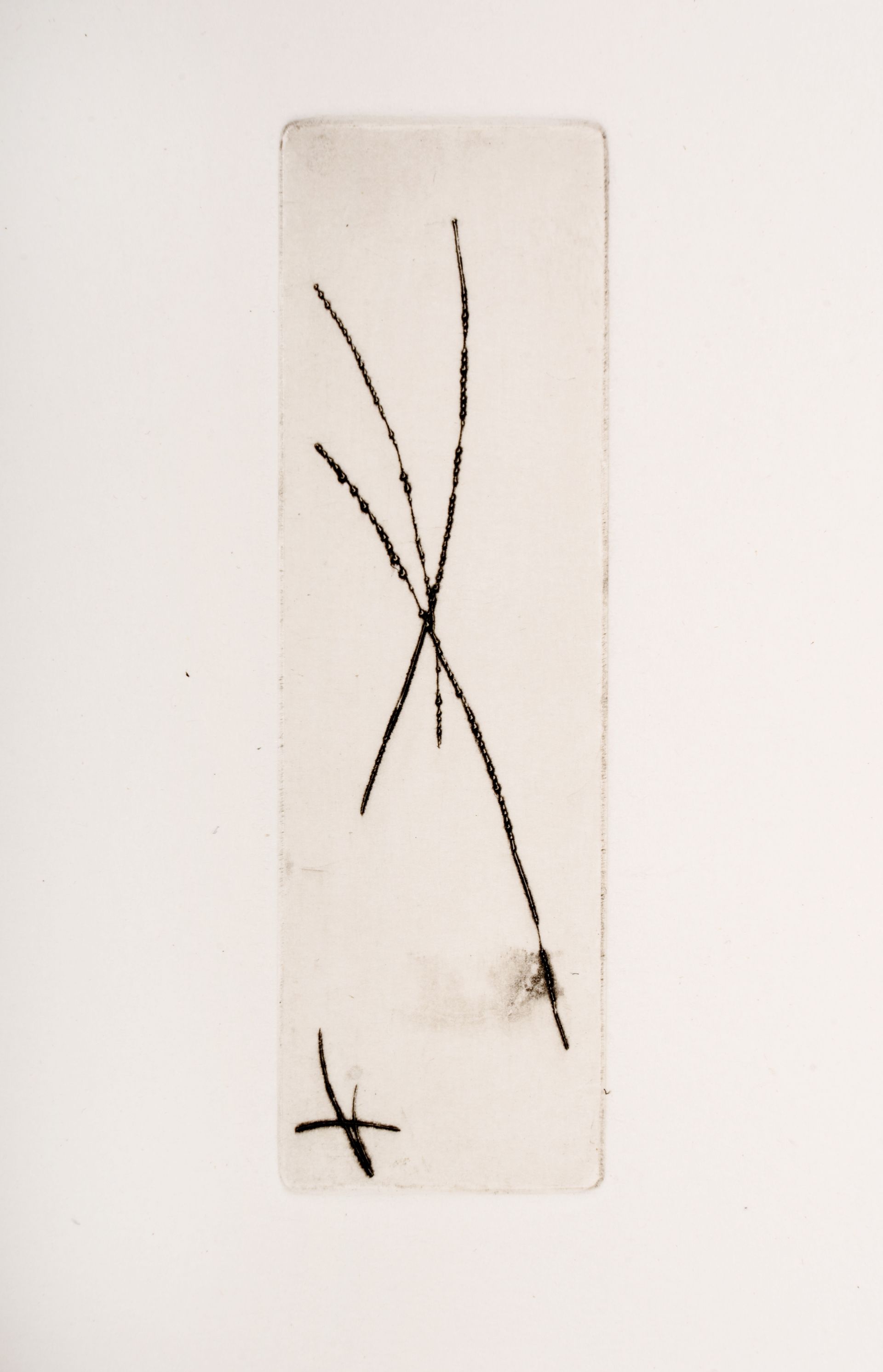 A black and white drawing of a cross on a white background
