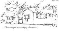 Cottages overlooking the sea drawing