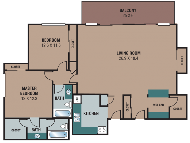 2 bed + penthouse floorplan