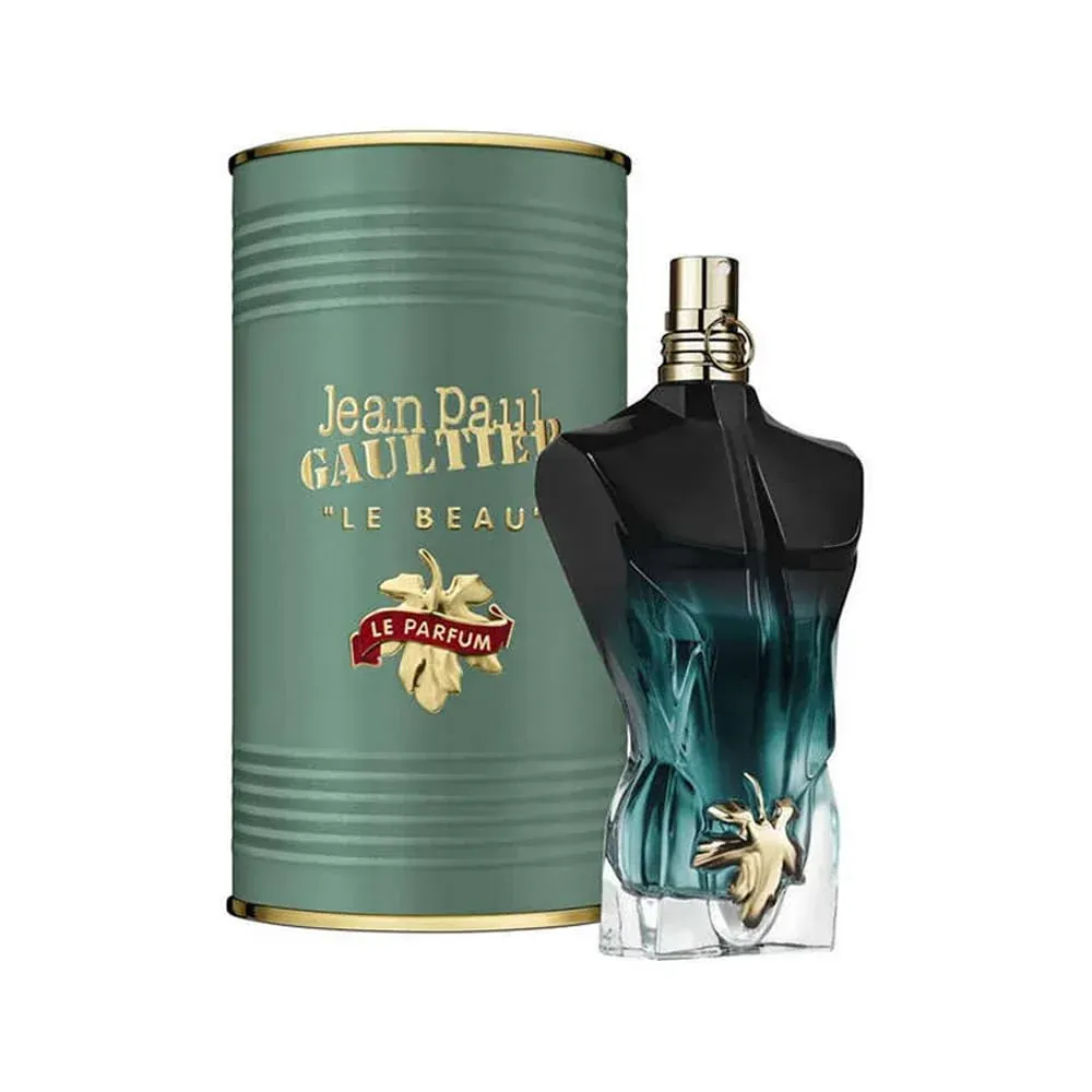 A bottle of perfume next to a can of perfume.