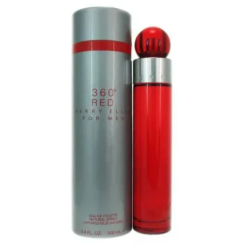 A bottle of 360 degree red cologne for men