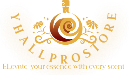 A logo for a perfume store that says elevate your essence with every scent