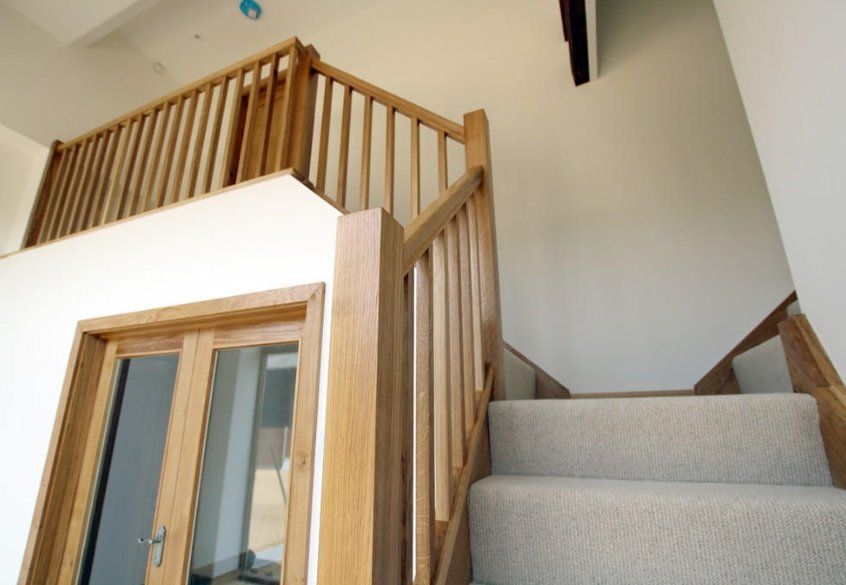 Stairs leading up to the second floor of a house