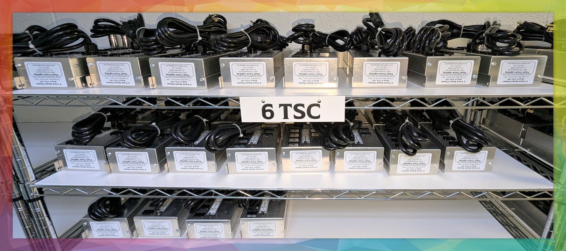 A shelf with a sign that says 6 tsc on it