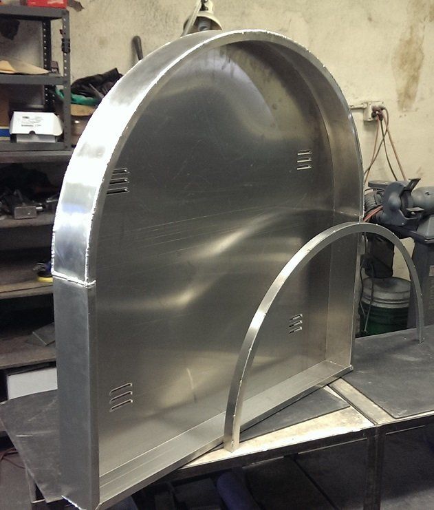 A large piece of metal is sitting on a table