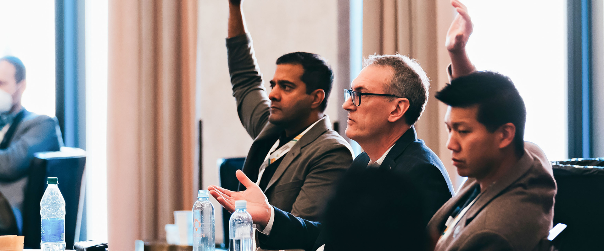 Physicians discussing together a project