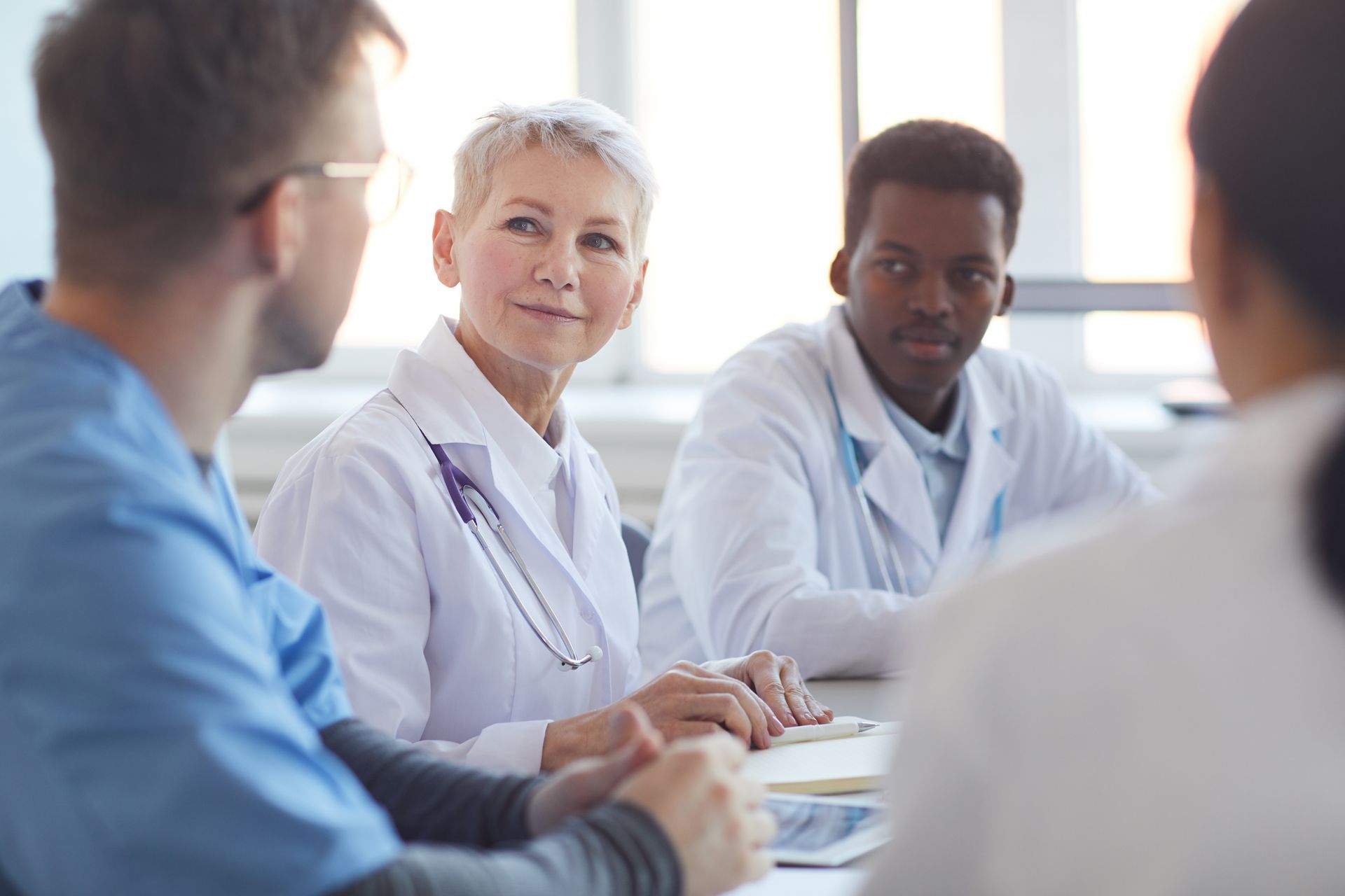 A group of physicians working together.