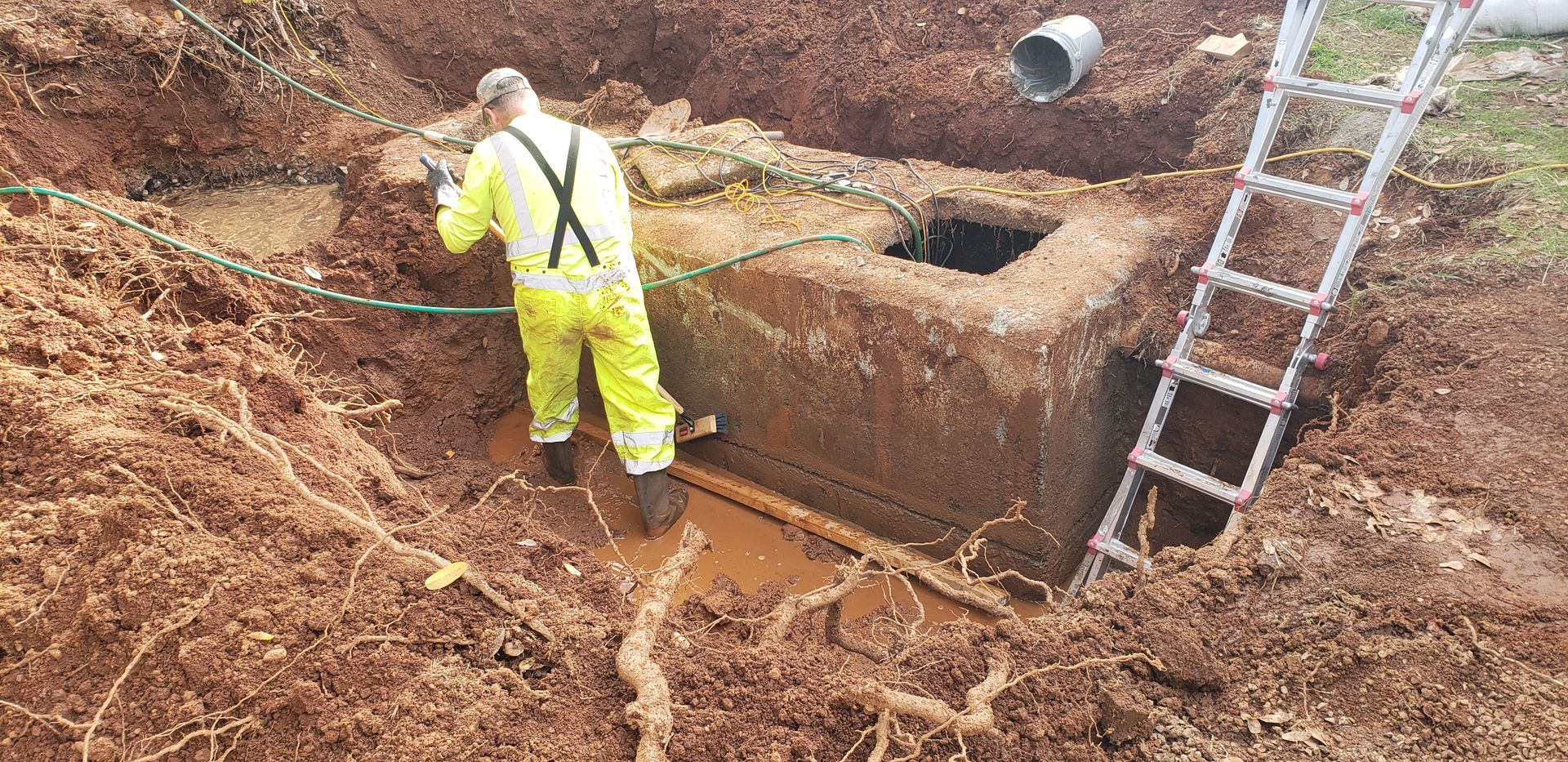 septic system excavation utility install