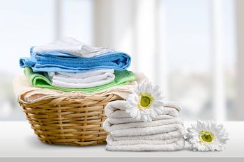 a basket with freshly cleaned laundry