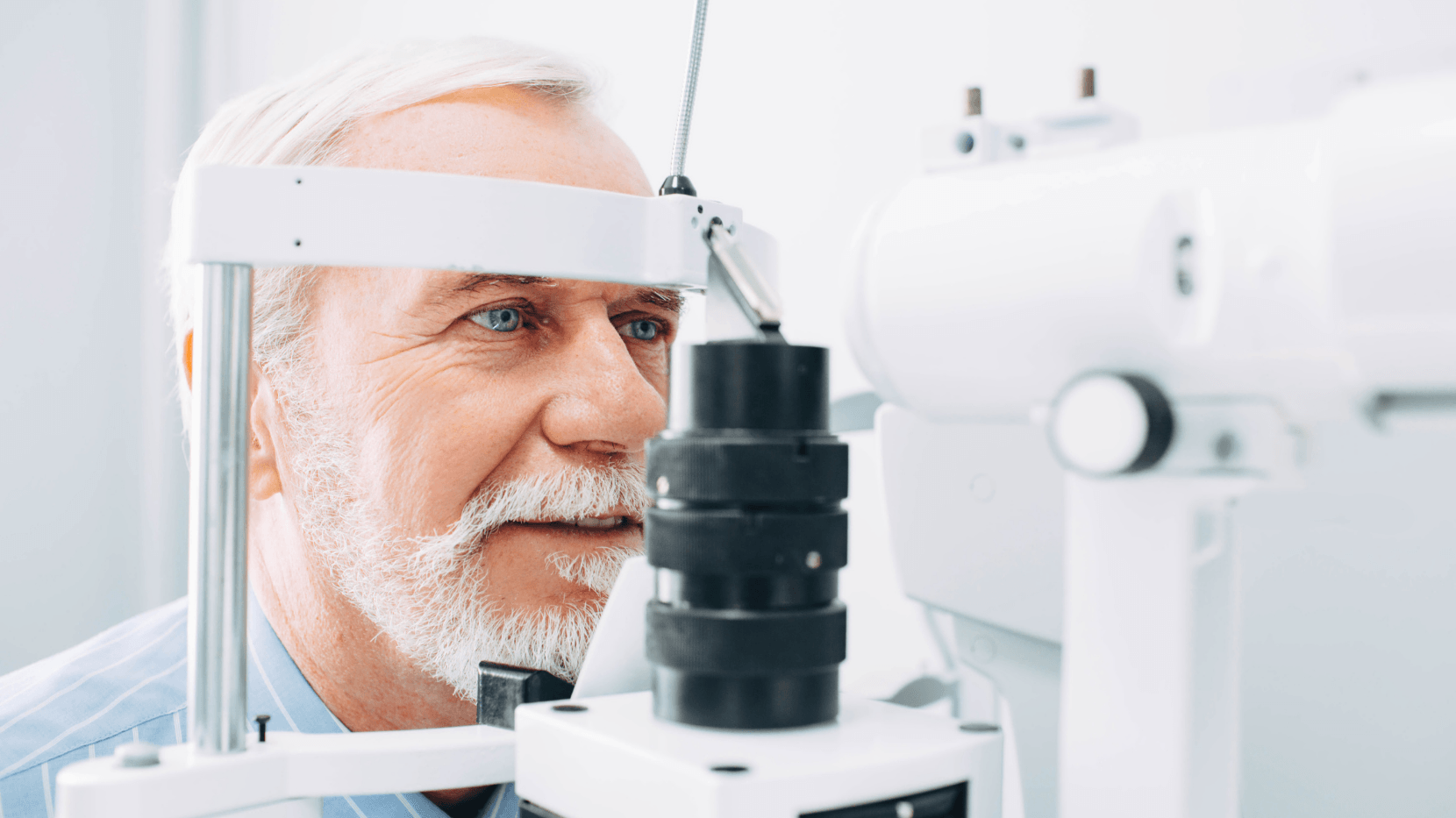 A Man Getting Diabetic Retinal Screening