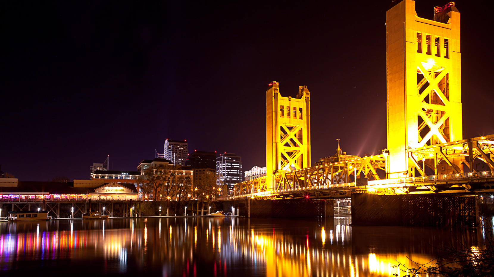 Tower Bridge at Night in Sacramento