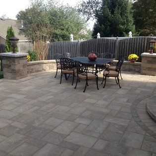 Side View of Patio Outdoor Dining — Middletown, NJ — Precision Landscape Contractors