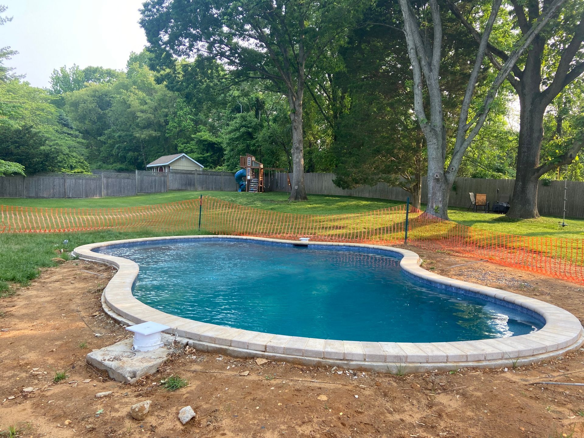 Before Outdoor Living Spaces Construction — Middletown, NJ — Precision Landscape Contractors