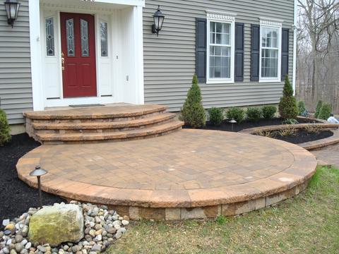 Front of House Stone Steps — Middletown, NJ — Precision Landscape Contractors