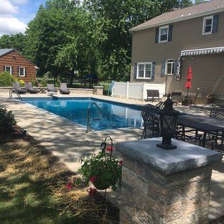 Side View of Swimming Pool — Middletown, NJ — Precision Landscape Contractors