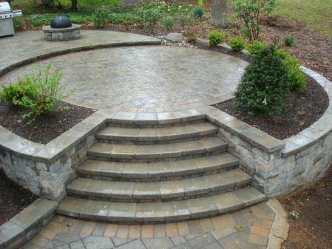 Newly Installed Patio with Steps — Middletown, NJ — Precision Landscape Contractors