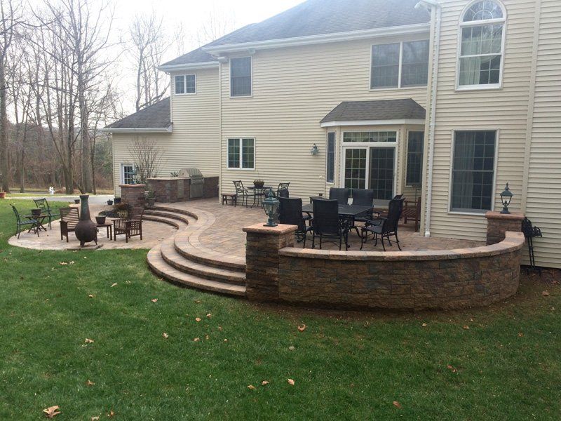 Residential Stone Patio with Walkways — Middletown, NJ — Precision Landscape Contractors