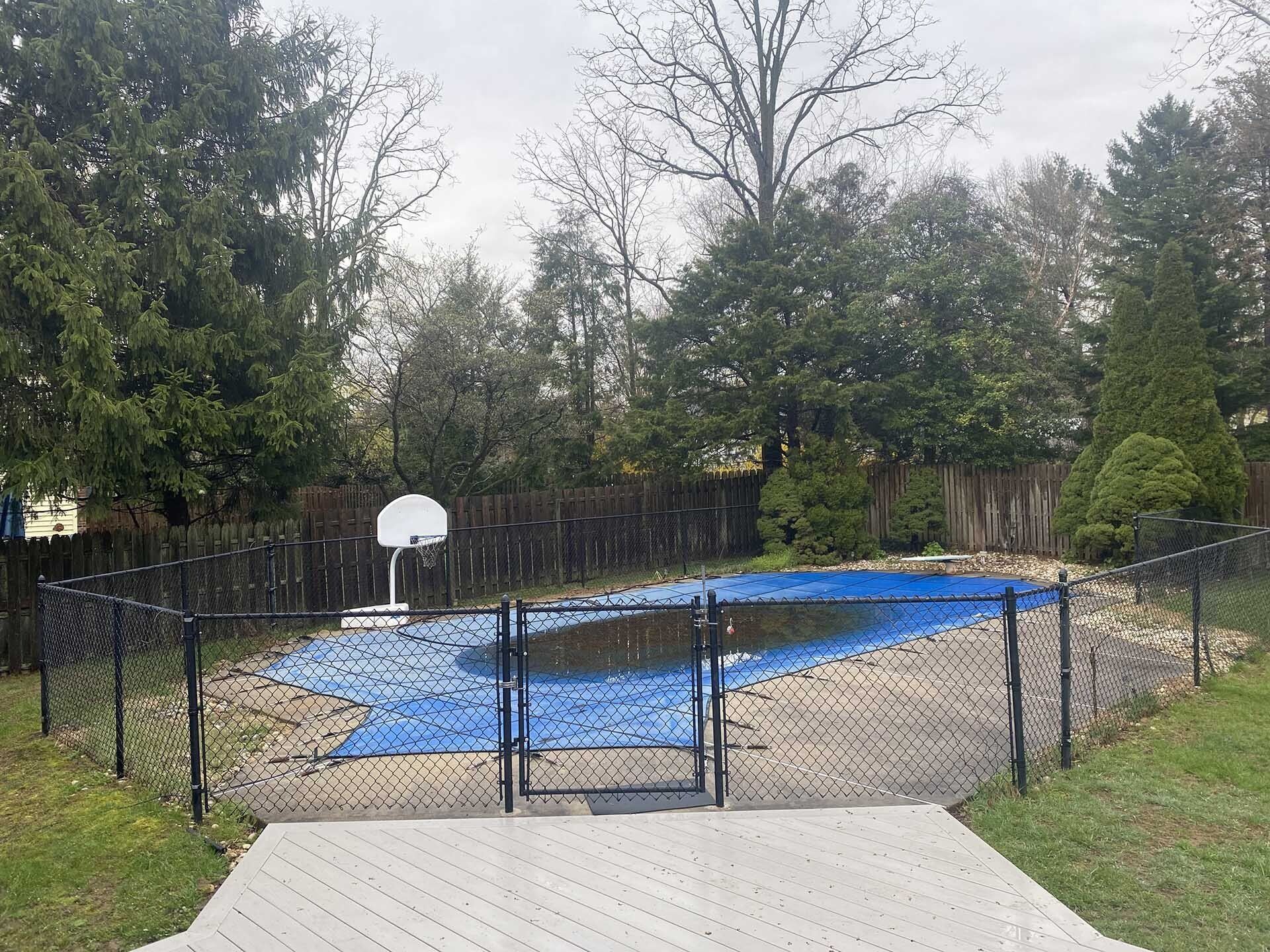 Before Swimming Pool with Fence Construction — Middletown, NJ — Precision Landscape Contractors