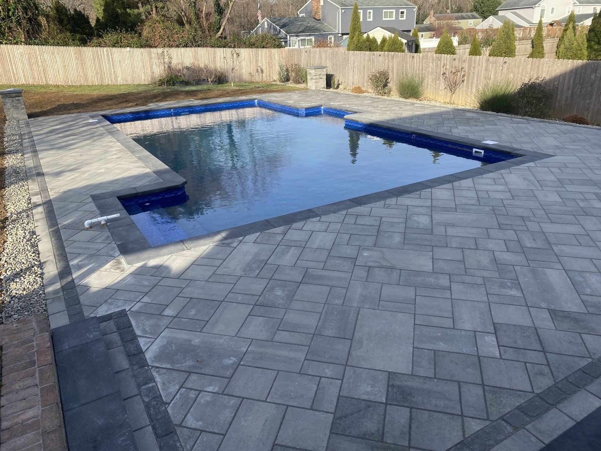 After Backyard Swimming Pool — Middletown, NJ — Precision Landscape Contractors