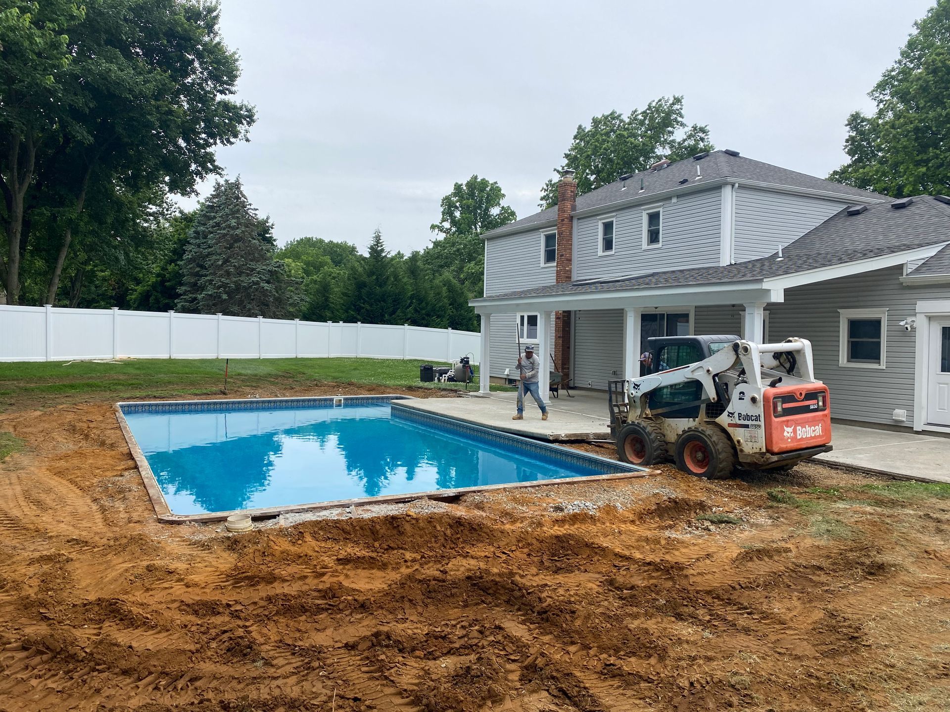 Before Outdoor Living Spaces Construction — Middletown, NJ — Precision Landscape Contractors