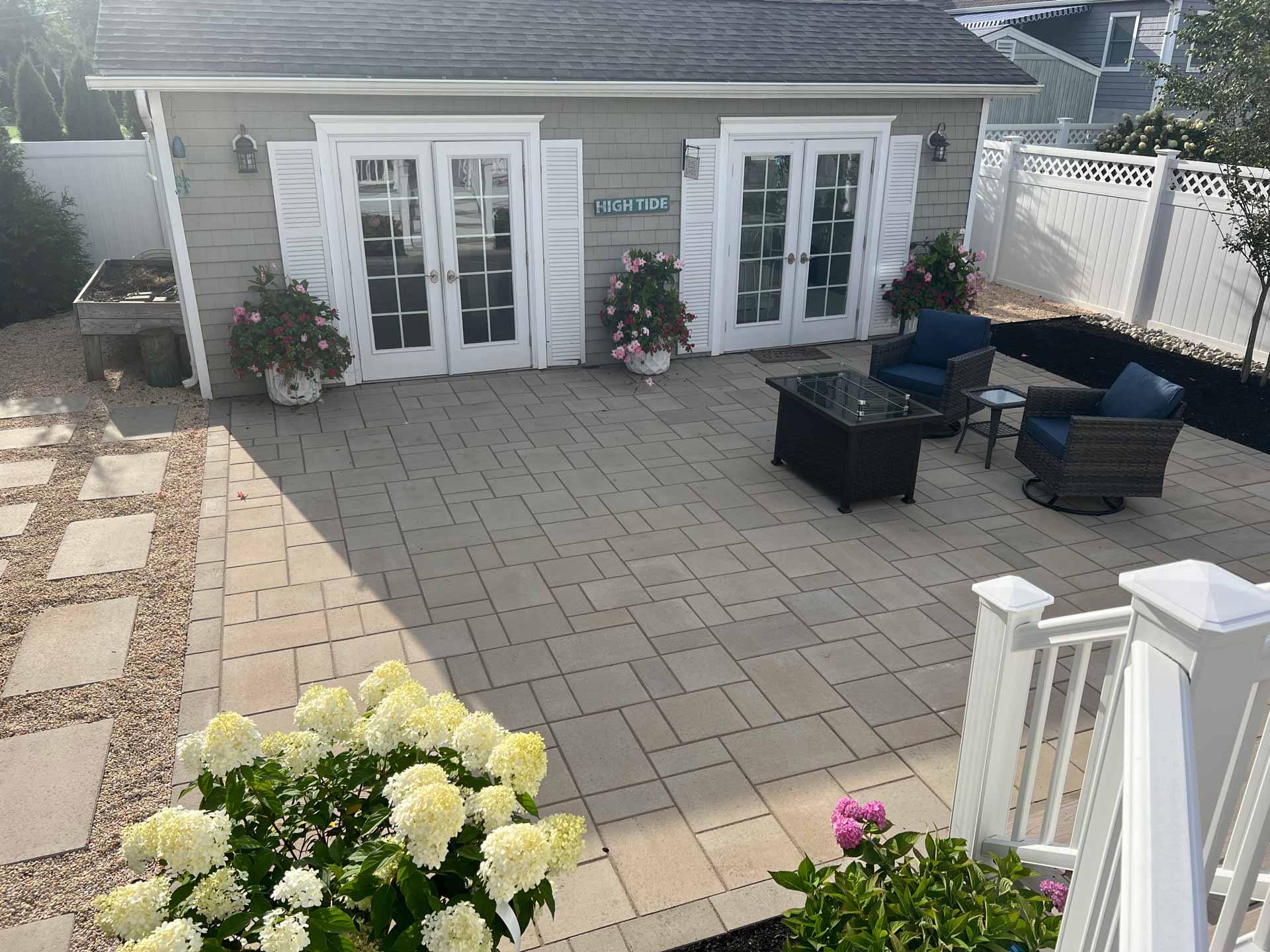 Aerial View of Patios with Chairs and Tables — Middletown, Nj — Precision Landscape Contractors