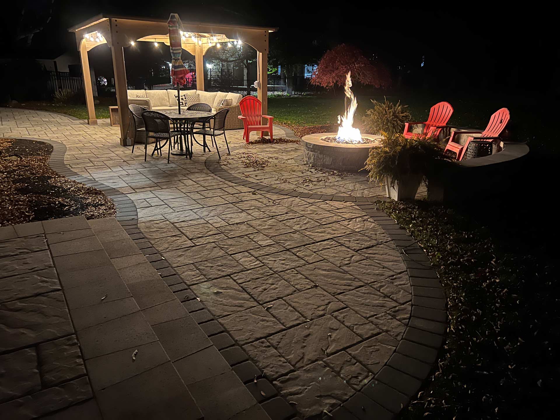 Outdoor Image of a Patio with Fire — Middletown, Nj — Precision Landscape Contractors