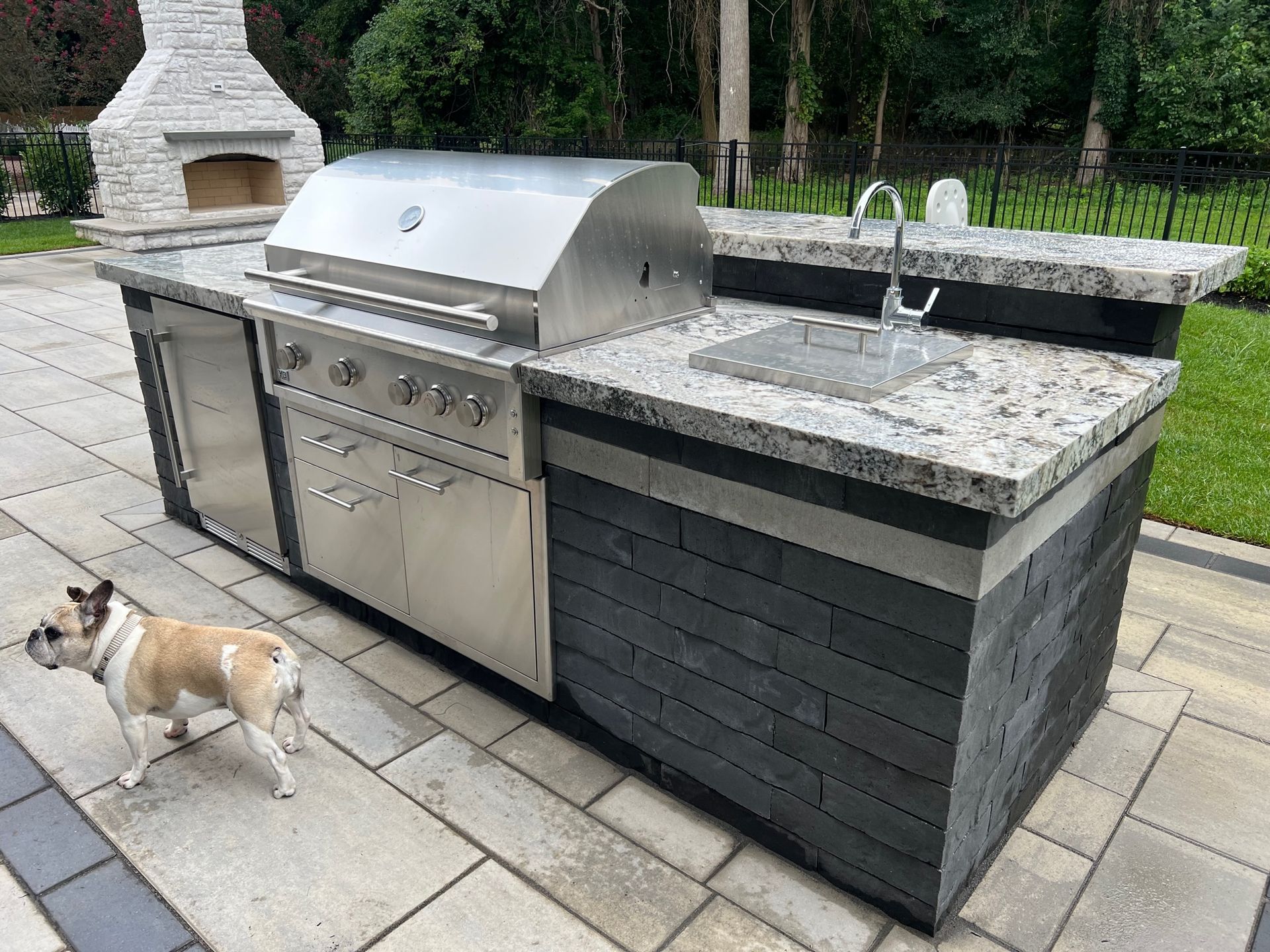 Outdoor Smoker With A Dog — Middletown, Nj — Precision Landscape Contractors