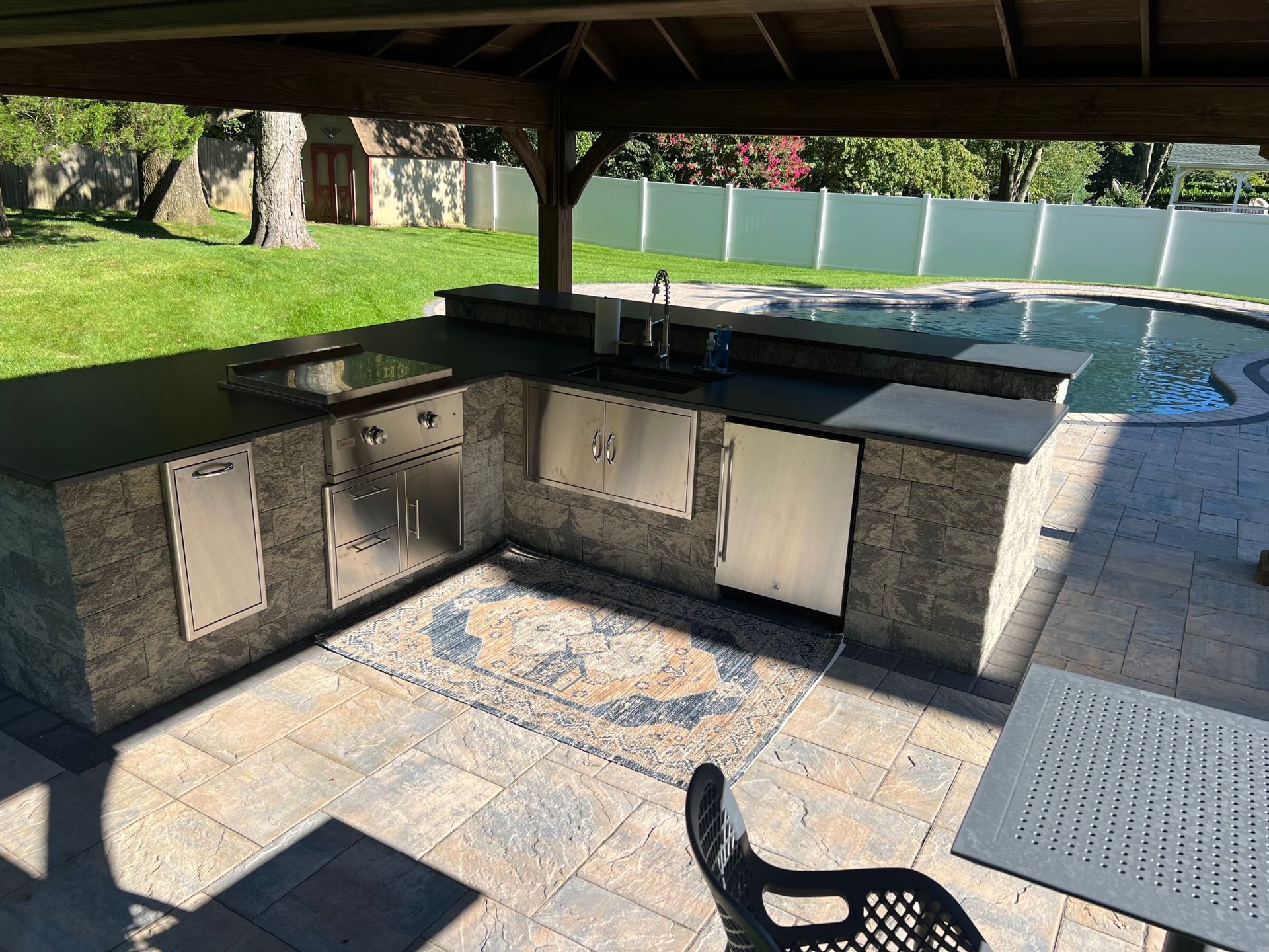 Beside The Pool Kitchen Area — Middletown, Nj — Precision Landscape Contractors