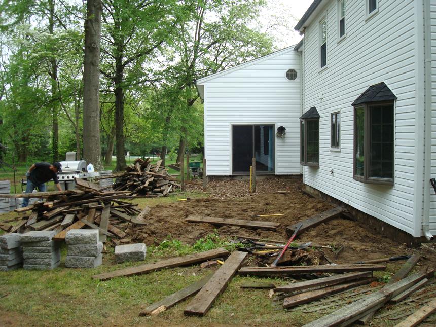 Before Stone Patio and Retaining Walls — Middletown, NJ — Precision Landscape Contractors